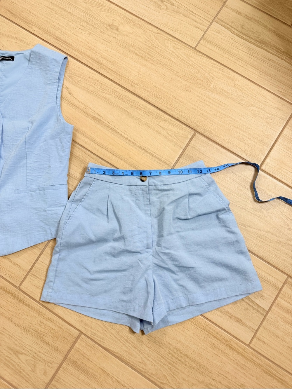 PRETTYGARDEN 2 Piece Set Vest Shorts Light Blue Blue Co Ord Suit Womens Size S - Picture 5 of 7